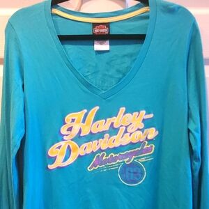 Harley Davidson Ladies Vintage T-Shirt Size L Onalaska WI
